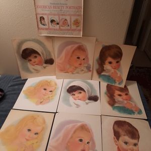 VINTAGE American beauty portraits,9 total